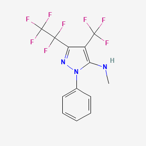 molecular formula C13H9F8N3 B11092041 N-methyl-3-(pentafluoroethyl)-1-phenyl-4-(trifluoromethyl)-1H-pyrazol-5-amine 