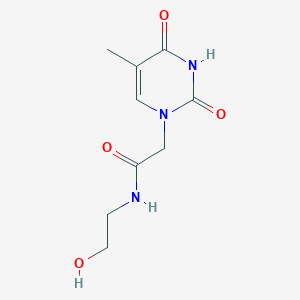 molecular formula C9H13N3O4 B11092129 N-(2-Hydroxyethyl)-2-(5-methyl-2,4-dioxo-3,4-dihydro-1(2H)-pyrimidinyl)acetamide 