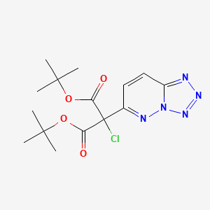 molecular formula C15H20ClN5O4 B11092131 Di-tert-butyl chloro(tetrazolo[1,5-b]pyridazin-6-yl)malonate 