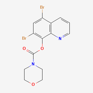 molecular formula C14H12Br2N2O3 B11092213 5,7-Dibromoquinolin-8-yl morpholine-4-carboxylate 
