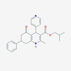 molecular formula C26H28N2O3 B11092301 2-Methylpropyl 2-methyl-5-oxo-7-phenyl-4-(pyridin-4-yl)-1,4,5,6,7,8-hexahydroquinoline-3-carboxylate 