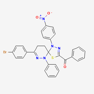 molecular formula C30H22BrN5O3S B11092320 [8-(4-Bromophenyl)-1-(4-nitrophenyl)-6-phenyl-4-thia-1,2,6,7-tetraazaspiro[4.5]deca-2,7-dien-3-yl](phenyl)methanone 