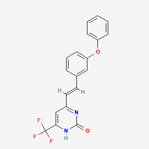 molecular formula C19H13F3N2O2 B11092336 4-[(E)-2-(3-phenoxyphenyl)ethenyl]-6-(trifluoromethyl)pyrimidin-2(1H)-one 