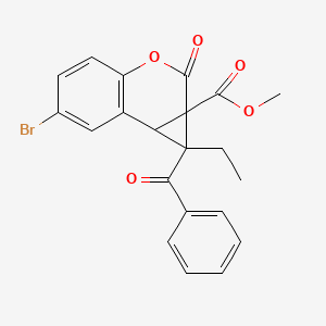 molecular formula C21H17BrO5 B11092350 methyl 1-benzoyl-6-bromo-1-ethyl-2-oxo-1,7b-dihydrocyclopropa[c]chromene-1a(2H)-carboxylate 