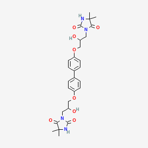 molecular formula C28H34N4O8 B11092357 3,3'-{Biphenyl-4,4'-diylbis[oxy(2-hydroxypropane-3,1-diyl)]}bis(5,5-dimethylimidazolidine-2,4-dione) 