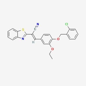 molecular formula C25H19ClN2O2S B11092367 (2E)-2-(1,3-benzothiazol-2-yl)-3-{4-[(2-chlorobenzyl)oxy]-3-ethoxyphenyl}prop-2-enenitrile 