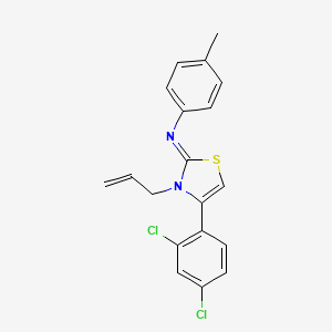 molecular formula C19H16Cl2N2S B11092403 N-[(2Z)-4-(2,4-dichlorophenyl)-3-(prop-2-en-1-yl)-1,3-thiazol-2(3H)-ylidene]-4-methylaniline 
