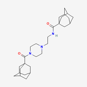 molecular formula C28H43N3O2 B11092417 N-{2-[4-(Adamantane-1-carbonyl)piperazin-1-YL]ethyl}adamantane-1-carboxamide CAS No. 121768-41-0