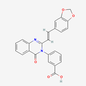 molecular formula C24H16N2O5 B11092656 3-{2-[(E)-2-(1,3-benzodioxol-5-yl)ethenyl]-4-oxoquinazolin-3(4H)-yl}benzoic acid 
