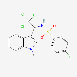 molecular formula C17H14Cl4N2O2S B11092670 4-chloro-N-[2,2,2-trichloro-1-(1-methyl-1H-indol-3-yl)ethyl]benzenesulfonamide 