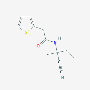molecular formula C12H15NOS B11092783 N-(3-methylpent-1-yn-3-yl)-2-(thiophen-2-yl)acetamide 