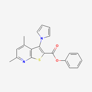 molecular formula C20H16N2O2S B11092893 phenyl 4,6-dimethyl-3-(1H-pyrrol-1-yl)thieno[2,3-b]pyridine-2-carboxylate CAS No. 644990-50-1