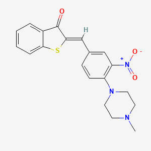 molecular formula C20H19N3O3S B11092911 (2Z)-2-[4-(4-methylpiperazin-1-yl)-3-nitrobenzylidene]-1-benzothiophen-3(2H)-one 