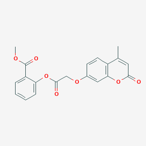 molecular formula C20H16O7 B11092997 methyl 2-({[(4-methyl-2-oxo-2H-chromen-7-yl)oxy]acetyl}oxy)benzoate 