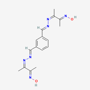molecular formula C16H20N6O2 B11093047 3-((Z)-2-{(E)-1-[3-({(E)-2-[(Z)-2-Hydroxyimino-1-methylpropylidene]hydrazono}methyl)phenyl]methylidene}hydrazono)-2-butanone oxime 