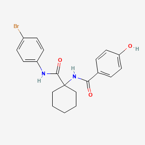molecular formula C20H21BrN2O3 B11093090 N-{1-[(4-bromophenyl)carbamoyl]cyclohexyl}-4-hydroxybenzamide 