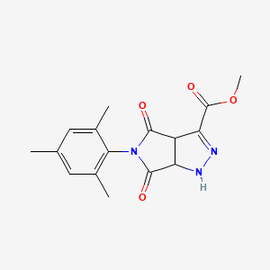 molecular formula C16H17N3O4 B11093130 Methyl 4,6-dioxo-5-(2,4,6-trimethylphenyl)-1,3a,4,5,6,6a-hexahydropyrrolo[3,4-c]pyrazole-3-carboxylate 