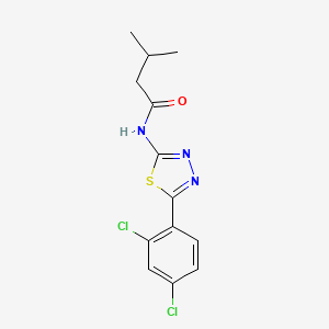 molecular formula C13H13Cl2N3OS B11093174 N-[5-(2,4-dichlorophenyl)-1,3,4-thiadiazol-2-yl]-3-methylbutanamide 