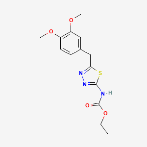 molecular formula C14H17N3O4S B11093356 Ethyl [5-(3,4-dimethoxybenzyl)-1,3,4-thiadiazol-2-yl]carbamate 