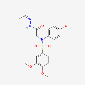 molecular formula C20H25N3O6S B11093542 N-[2-(2-Isopropylidenehydrazino)-2-oxoethyl]-3,4-dimethoxy-N-(4-methoxyphenyl)benzenesulfonamide 