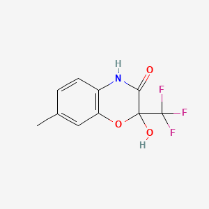 molecular formula C10H8F3NO3 B11093594 2-Hydroxy-7-methyl-2-(trifluoromethyl)-2H-1,4-benzoxazin-3(4H)-one 