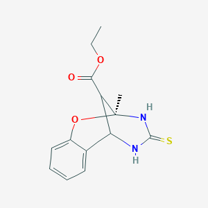 molecular formula C14H16N2O3S B11093756 ethyl (2S)-2-methyl-4-thioxo-3,4,5,6-tetrahydro-2H-2,6-methano-1,3,5-benzoxadiazocine-11-carboxylate 