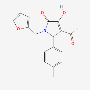 molecular formula C18H17NO4 B11093934 Pyrrol-2(5H)-one, 4-acetyl-1-(2-furfuryl)-3-hydroxy-5-(4-methylphenyl)- 