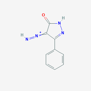 molecular formula C9H7N4O+ B110940 imino-(5-oxo-3-phenyl-1H-pyrazol-4-ylidene)azanium CAS No. 84752-10-3