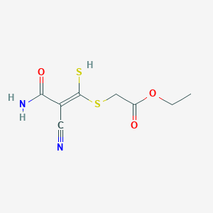 molecular formula C8H10N2O3S2 B11094788 ethyl {[(1E)-3-amino-2-cyano-3-oxo-1-sulfanylprop-1-en-1-yl]sulfanyl}acetate 