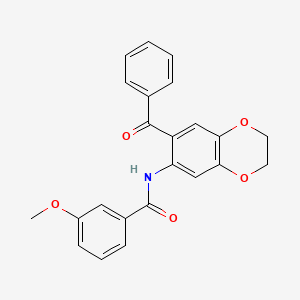 molecular formula C23H19NO5 B11094994 N-(7-benzoyl-2,3-dihydro-1,4-benzodioxin-6-yl)-3-methoxybenzamide 