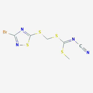 molecular formula C6H5BrN4S4 B011095 [(3-Bromo-1,2,4-thiadiazol-5-yl)sulfanyl]methyl methyl cyanocarbonodithioimidate CAS No. 109305-67-1