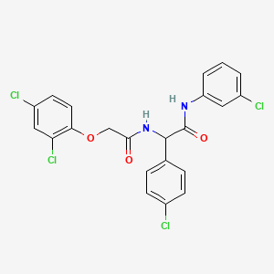 molecular formula C22H16Cl4N2O3 B11098797 N-(3-chlorophenyl)-2-(4-chlorophenyl)-2-{[(2,4-dichlorophenoxy)acetyl]amino}acetamide 