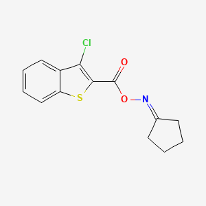 molecular formula C14H12ClNO2S B11099589 Benzo[b]thiophene-2-carboxylic acid, 3-chloro-, cyclopentylidenamino ester 