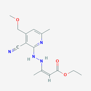 molecular formula C15H20N4O3 B11099755 ethyl (2Z)-3-{2-[3-cyano-4-(methoxymethyl)-6-methylpyridin-2-yl]hydrazinyl}but-2-enoate 