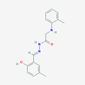 molecular formula C17H19N3O2 B11099957 N'-[(E)-(2-Hydroxy-5-methylphenyl)methylidene]-2-[(2-methylphenyl)amino]acetohydrazide 