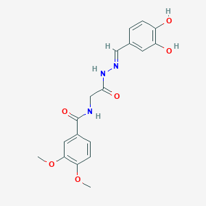 molecular formula C18H19N3O6 B11100200 Benzamide, 3,4-dimethoxy-N-[2-(3,4-dihydroxybenzylidenhydrazino)-2-oxoethyl]- 