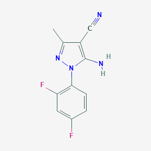 molecular formula C11H8F2N4 B111004 5-氨基-1-(2,4-二氟苯基)-3-甲基-1H-吡唑-4-碳腈 CAS No. 1020057-92-4
