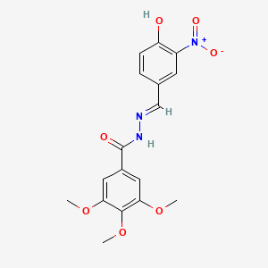 molecular formula C17H17N3O7 B11100482 N'-[(E)-(4-hydroxy-3-nitrophenyl)methylidene]-3,4,5-trimethoxybenzohydrazide 