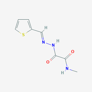 molecular formula C8H9N3O2S B11100791 N-methyl-2-oxo-2-[(2E)-2-(thiophen-2-ylmethylidene)hydrazinyl]acetamide 