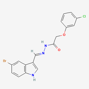molecular formula C17H13BrClN3O2 B11100811 N'-[(E)-(5-bromo-1H-indol-3-yl)methylidene]-2-(3-chlorophenoxy)acetohydrazide 