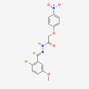 molecular formula C16H14BrN3O5 B11100824 N'-[(E)-(2-bromo-5-methoxyphenyl)methylidene]-2-(4-nitrophenoxy)acetohydrazide 
