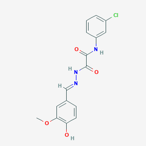 molecular formula C16H14ClN3O4 B11100892 N-(3-chlorophenyl)-2-[(2E)-2-(4-hydroxy-3-methoxybenzylidene)hydrazinyl]-2-oxoacetamide 