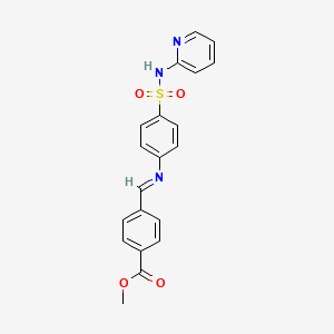 molecular formula C20H17N3O4S B11100912 methyl 4-[(E)-{[4-(pyridin-2-ylsulfamoyl)phenyl]imino}methyl]benzoate 