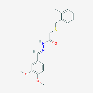 molecular formula C19H22N2O3S B11100947 N'-[(E)-(3,4-dimethoxyphenyl)methylidene]-2-[(2-methylbenzyl)sulfanyl]acetohydrazide 