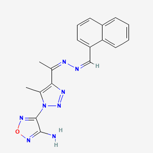 molecular formula C18H16N8O B11100970 Ethanone, 1-[1-(4-aminofurazan-3-yl)-5-methyl-1,2,3-triazol-4-yl]-, 1-naphthylmethylenehydrazone 