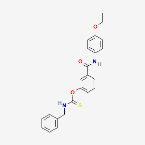 molecular formula C23H22N2O3S B11100983 O-{3-[(4-ethoxyphenyl)carbamoyl]phenyl} benzylcarbamothioate 