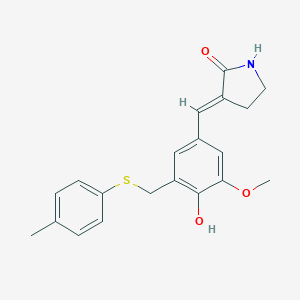 3-((4-Hydroxy-3-methoxy-5-(((4-methylphenyl)thio)methyl)phenyl)methylene)-2-pyrrolidinone