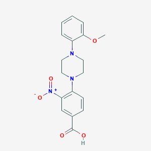 molecular formula C18H19N3O5 B11101071 4-[4-(2-Methoxyphenyl)piperazin-1-yl]-3-nitrobenzoic acid 