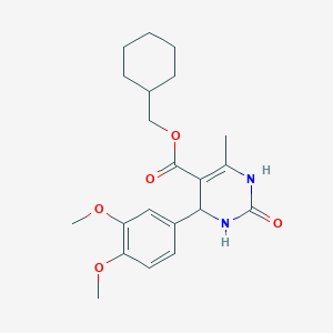 molecular formula C21H28N2O5 B11101199 Cyclohexylmethyl 4-(3,4-dimethoxyphenyl)-6-methyl-2-oxo-1,2,3,4-tetrahydropyrimidine-5-carboxylate 