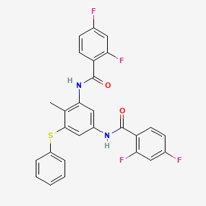 molecular formula C27H18F4N2O2S B11101224 N,N'-[4-methyl-5-(phenylsulfanyl)benzene-1,3-diyl]bis(2,4-difluorobenzamide) 